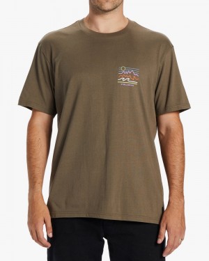 Green Men's Billabong Peak T-Shirt | 903182EST