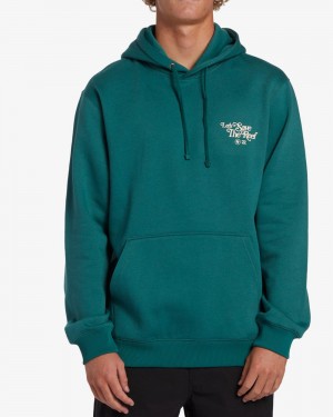 Green Men's Billabong Restore Pullover Sweatshirt | 061274FBR