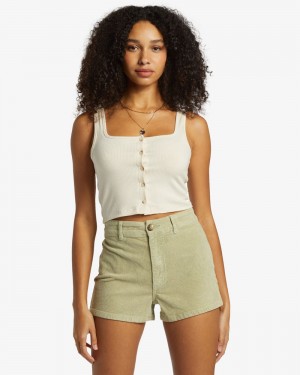 Green Women's Billabong Free Fall Corduroy Shorts | 261437SNT