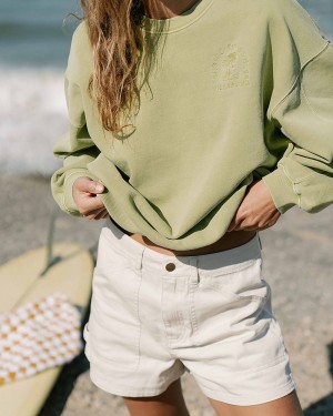 Green Women's Billabong Kendal Crew Neck Sweatshirt | 612835KTB