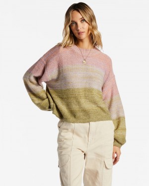 Green Women's Billabong On Hue Sweater | 364815EPX