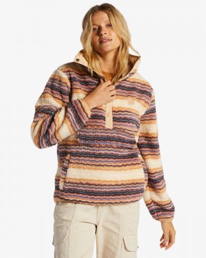 Green Women's Billabong Switchback Mock Neck Fleece Sweatshirt | 057463PGH