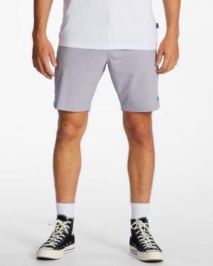 Grey Violet Men's Billabong Crossfire Slub Submersible 19" Shorts | 218736YLI