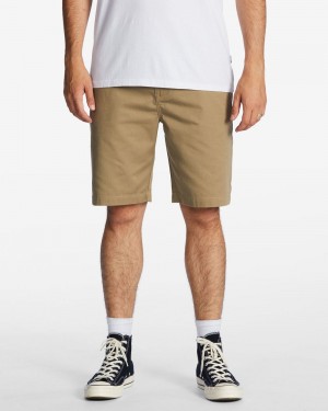 Khaki Men's Billabong Carter Workwear 21" Shorts | 750829SJQ