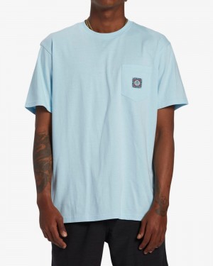 Light Blue Men's Billabong Troppo Pocket T-Shirt | 495623PXK