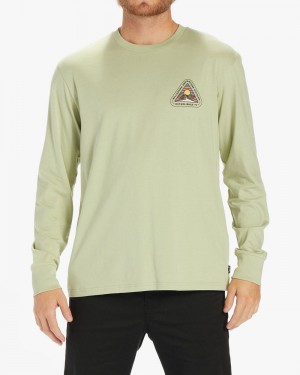 Light Sage Men's Billabong Rockies Long Sleeve T-Shirt | 514367IUD