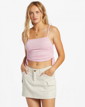 Lilac Smoke Women's Billabong Sun Stunner Knit Top | 253087LPA