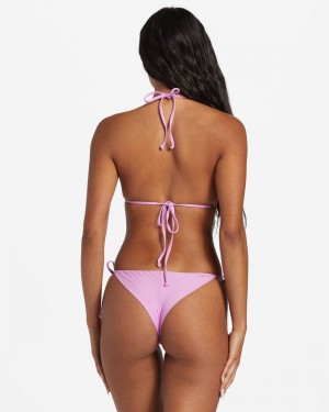 Lush Lilac Women's Billabong Sol Searcher Tie-Side Tanga Bikini Bottoms | 296047QLT