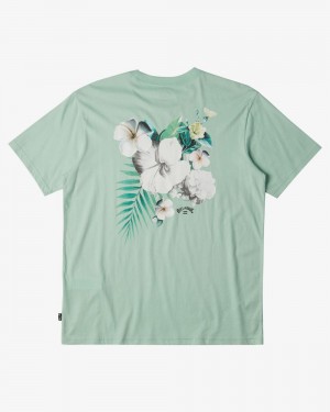 Mint Men's Billabong Lazarus Bouquet Short Sleeve T-Shirt | 798146UDP