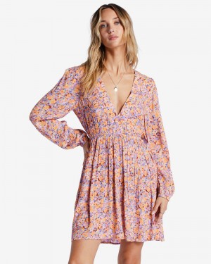 Multi 1 Women's Billabong Sweetest Dream Mini Dress | 012379GFW