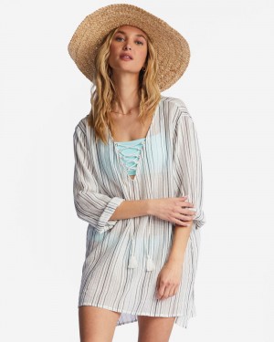 Multi Women's Billabong Blue Skies Swim Cover Up Dress | 249605CPM