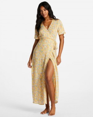 Multi Women's Billabong Day By Day Midi Wrap Dress | 529374VSP