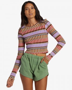 Multi Women's Billabong Dont Sweat It Top | 830679CXH