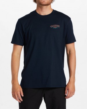 Navy Men's Billabong A/Div Arch T-Shirt | 261547TBJ