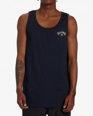 Navy Men's Billabong Arch Fill Tanks | 845906PRN