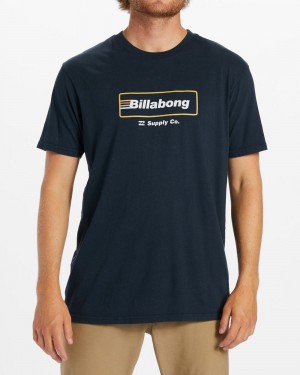 Navy Men's Billabong Walled Ii Short Sleeve T-Shirt | 285147VYQ