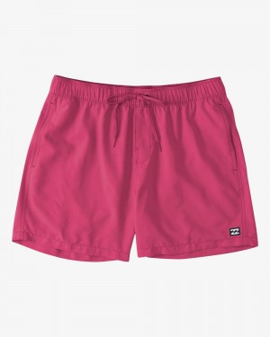 Neon Pink Men's Billabong All Day Layback 16" Elastic Waist Shorts | 613507ZHQ