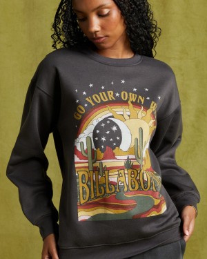 Off Black Women's Billabong Go Your Own Way Sweatshirt | 152496FQN