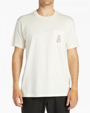 Off White Men's Billabong Tropics Pocket T-Shirt | 380167ZNY