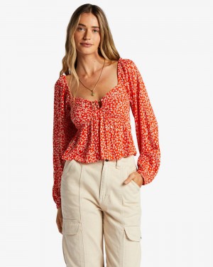 Orange Women's Billabong Your Fav Crop Top | 749368AIY