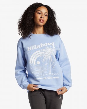 Outta The Blue Women's Billabong Sunny Islands Sweatshirt | 283016ZFS