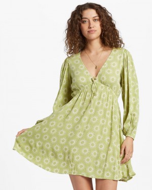 Palm Green Women's Billabong Be Free Dress | 289513HGQ