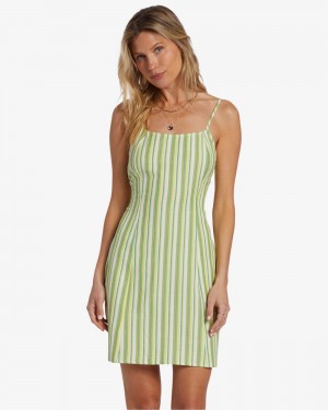 Palm Green Women's Billabong Stay Awhile Mini Dress | 912504YMC