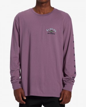 Plum Men's Billabong Arch Florida Long Sleeve T-Shirt | 810769NOU