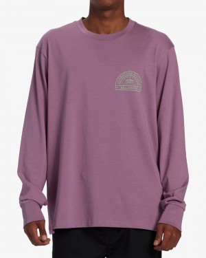 Plum Men's Billabong Sun Up Long Sleeve T-Shirt | 179024ISJ