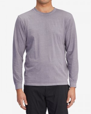 Purple Haze Men's Billabong Essential Wave Washed Long Sleeve T-Shirt | 468531VPH