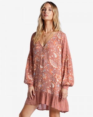 Rose Dawn Women's Billabong Free As Can Be Babydoll Dress | 014897HTN