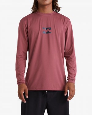 Rose Dust Men's Billabong All Day Wave Loose Fit Long Sleeve Surf T-Shirt | 532497NKH