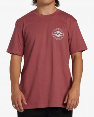 Rose Dust Men's Billabong Rotor Diamond Short Sleeve T-Shirt | 680954LIF