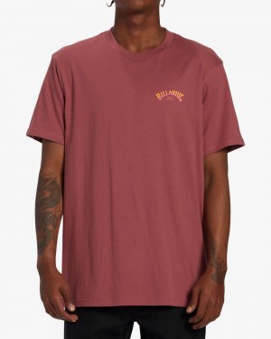 Rose Dust Men's Billabong Stacked Arch Short Sleeve T-Shirt | 570291GHL