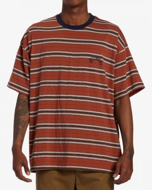 Rust Men's Billabong Baxter Crew Knit T-Shirt | 465370VBG