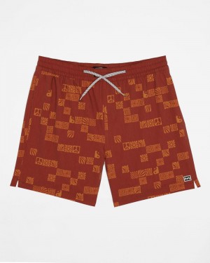 Rust Men's Billabong Good Times Layback Volleys Shorts | 913074NMX