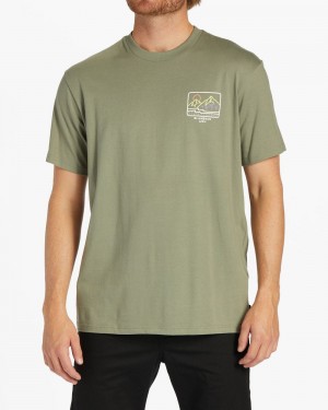 Sage Men's Billabong Shine Short Sleeve T-Shirt | 976023PGE