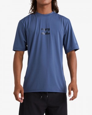 Slate Blue Men's Billabong All Day Wave Loose Fit Short Sleeve Surf T-Shirt | 748591DKZ