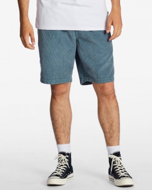 Smoke Blue Men's Billabong Larry Corduroy 20" Shorts | 742901EUY