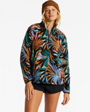 Stormy Blue Women's Billabong A/Div Boundary Mock 3 Half-Zip Pullover Sweatshirt | 185906EHF