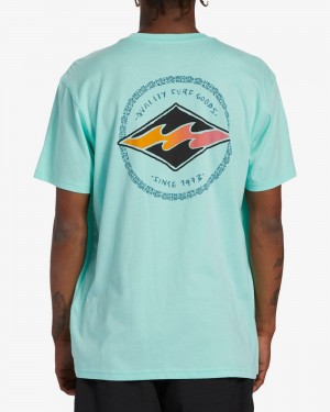 Teal Men's Billabong Rotor Diamond Short Sleeve T-Shirt | 428539XPG