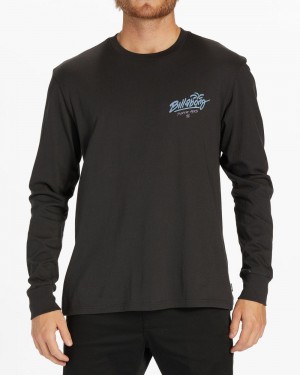 Washed Black Men's Billabong Lounge Long Sleeve T-Shirt | 578293UAB