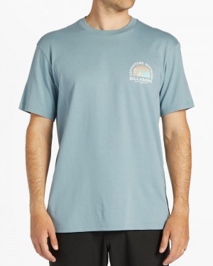 Washed Blue Men's Billabong Sun Up Short Sleeve T-Shirt | 317498YRV