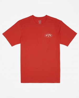 Washed Red Men's Billabong Exit Arch Short Sleeve T-Shirt | 179526CBL