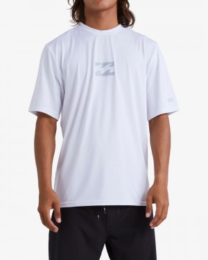 White Men's Billabong All Day Wave Loose Fit Short Sleeve Surf T-Shirt | 710649AMG