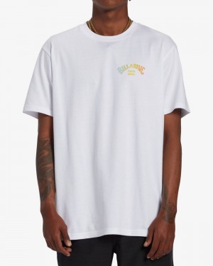 White Men's Billabong Arch Fill Short Sleeve T-Shirt | 920463YNP