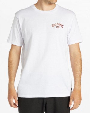 White Men's Billabong Arch Fill Short Sleeve T-Shirt | 593876RFX