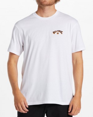 White Men's Billabong Arch Fill T-Shirt | 742351CIS