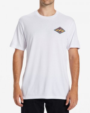 White Men's Billabong Crayon Wave T-Shirt | 591270JUL