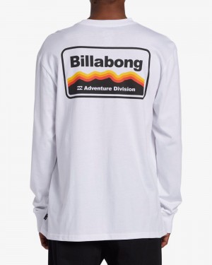 White Men's Billabong Range Long Sleeve T-Shirt | 943580PYG